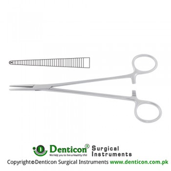 Halsted-Mosquito Haemostatic Forcep Straight - 1 x 2 Teeth Stainless Steel, 18.5 cm - 7 1/4"